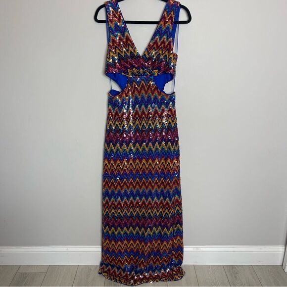 $795 Ramy Brook sequence it out Teah Gown NWT size 0 - Picture 8 of 13